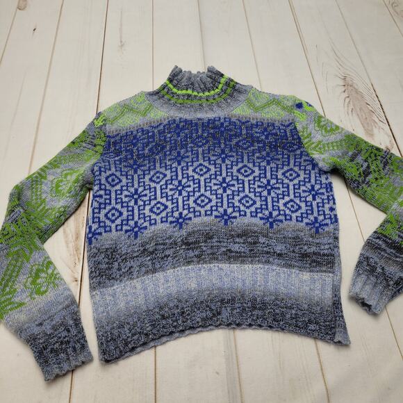 Vintage Oilily Italy wool angora floral snowflake sweater turtleneck artsy - Picture 1 of 9
